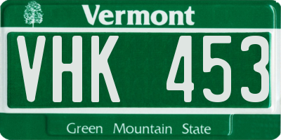 VT license plate VHK453