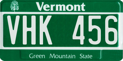 VT license plate VHK456