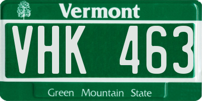 VT license plate VHK463