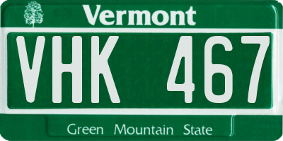 VT license plate VHK467