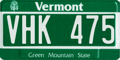 VT license plate VHK475