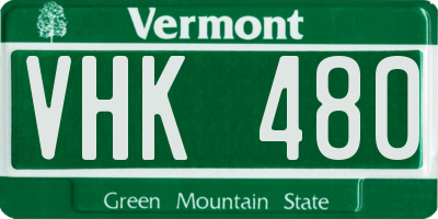 VT license plate VHK480