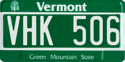 VT license plate VHK506