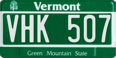 VT license plate VHK507