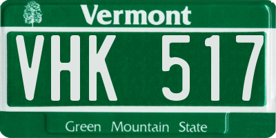 VT license plate VHK517
