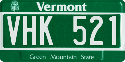 VT license plate VHK521