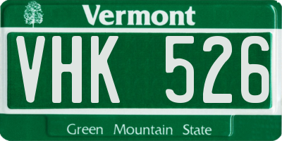 VT license plate VHK526