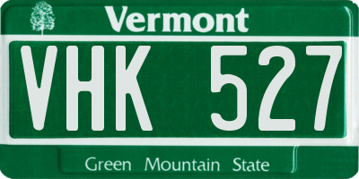 VT license plate VHK527