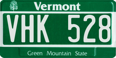 VT license plate VHK528