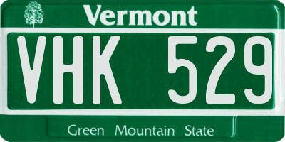 VT license plate VHK529