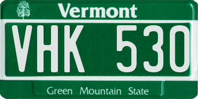 VT license plate VHK530