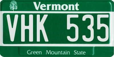 VT license plate VHK535