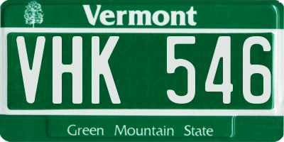 VT license plate VHK546