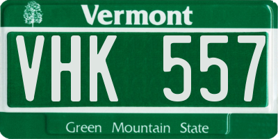 VT license plate VHK557