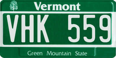 VT license plate VHK559