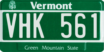 VT license plate VHK561