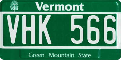 VT license plate VHK566
