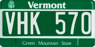 VT license plate VHK570
