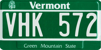 VT license plate VHK572