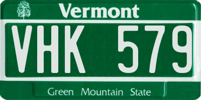 VT license plate VHK579