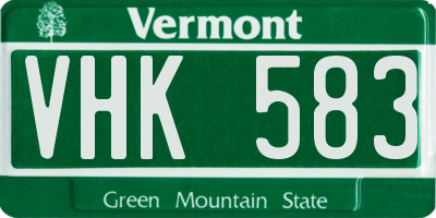 VT license plate VHK583