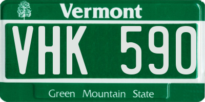 VT license plate VHK590