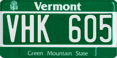 VT license plate VHK605