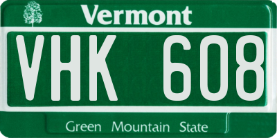 VT license plate VHK608