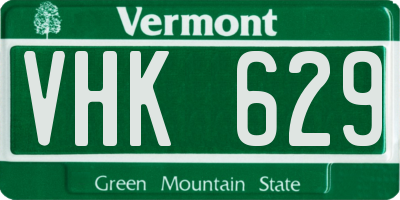 VT license plate VHK629