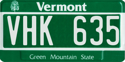 VT license plate VHK635