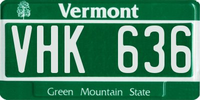 VT license plate VHK636