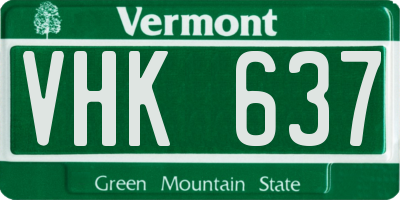 VT license plate VHK637