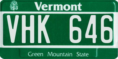 VT license plate VHK646
