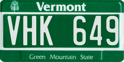 VT license plate VHK649