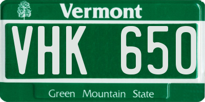 VT license plate VHK650