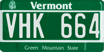 VT license plate VHK664