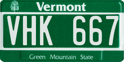 VT license plate VHK667