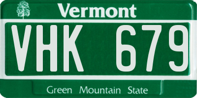 VT license plate VHK679