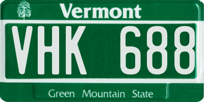 VT license plate VHK688