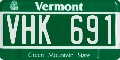 VT license plate VHK691