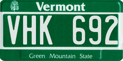 VT license plate VHK692