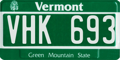 VT license plate VHK693