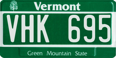 VT license plate VHK695