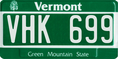 VT license plate VHK699