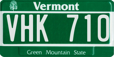 VT license plate VHK710