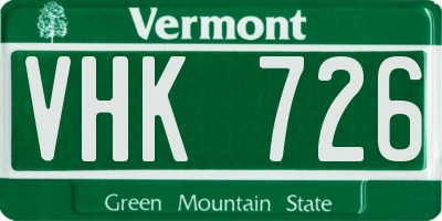 VT license plate VHK726