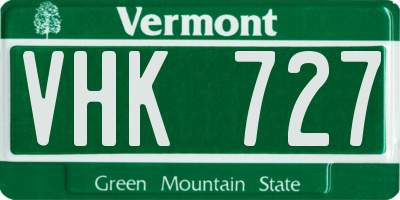 VT license plate VHK727