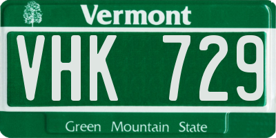 VT license plate VHK729
