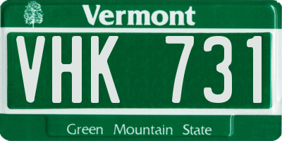 VT license plate VHK731
