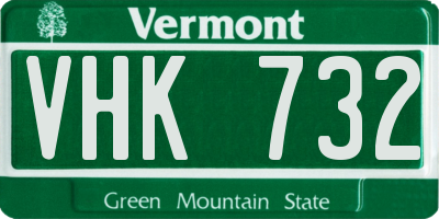 VT license plate VHK732